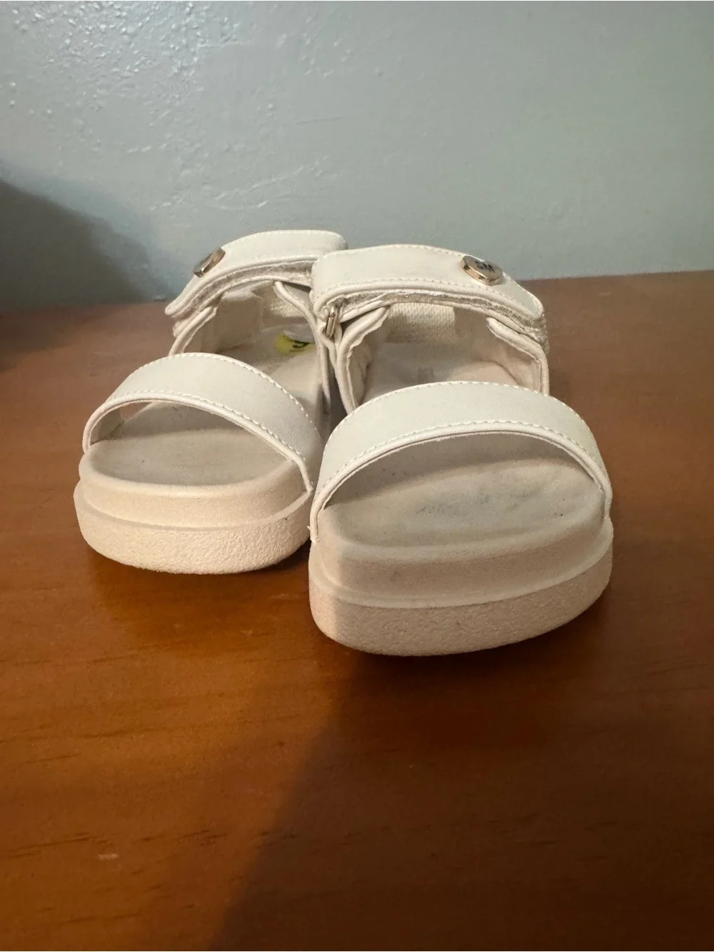 Kids Cream Adjustable Strap Sandals